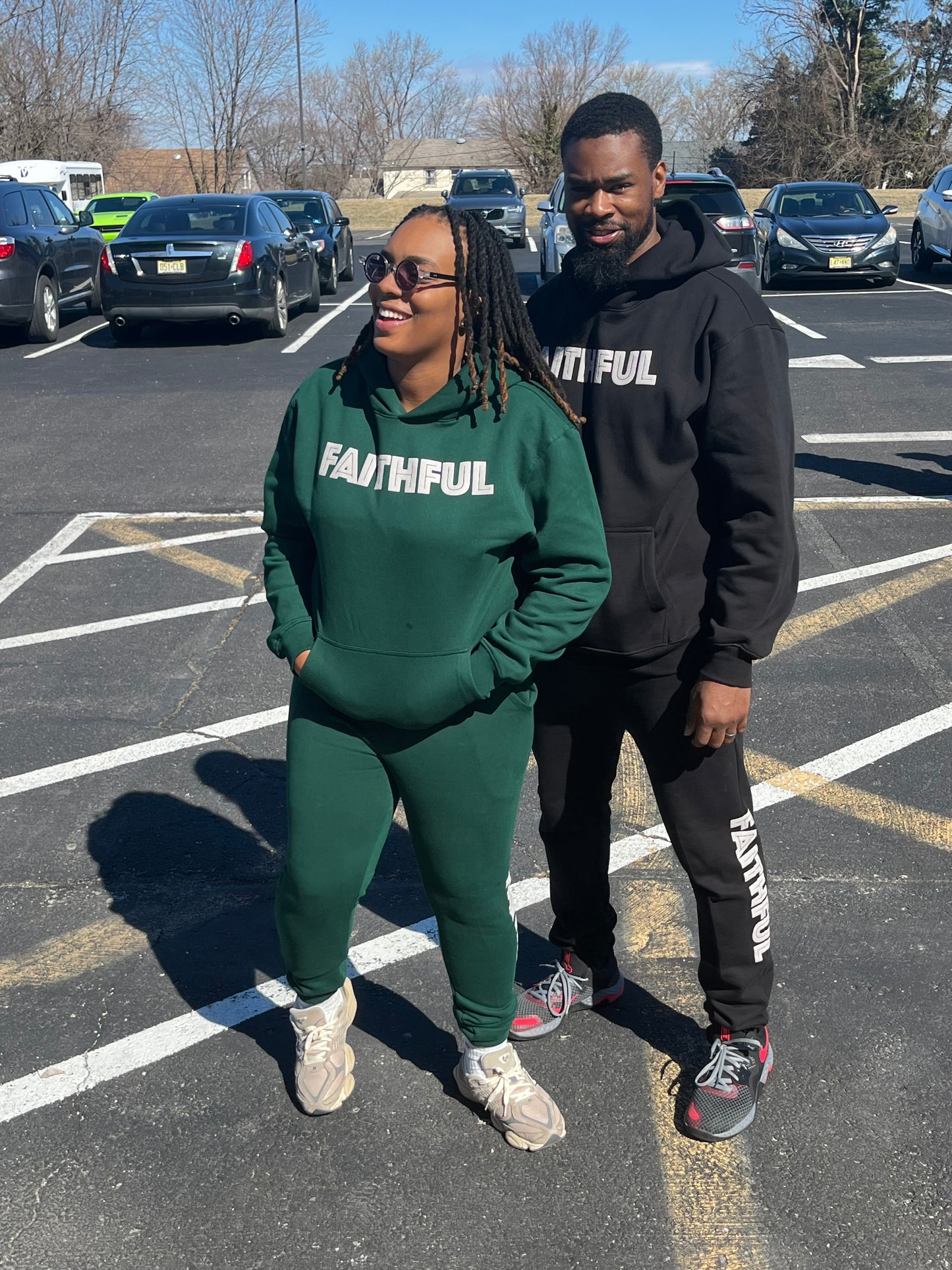Stamped Faithful Sweat Suit Set (Hoodie)